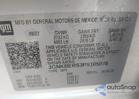 2023 Chevrolet Blazer Fwd Rs from USA, damaged, VIN 3GNKBERS3PS105078